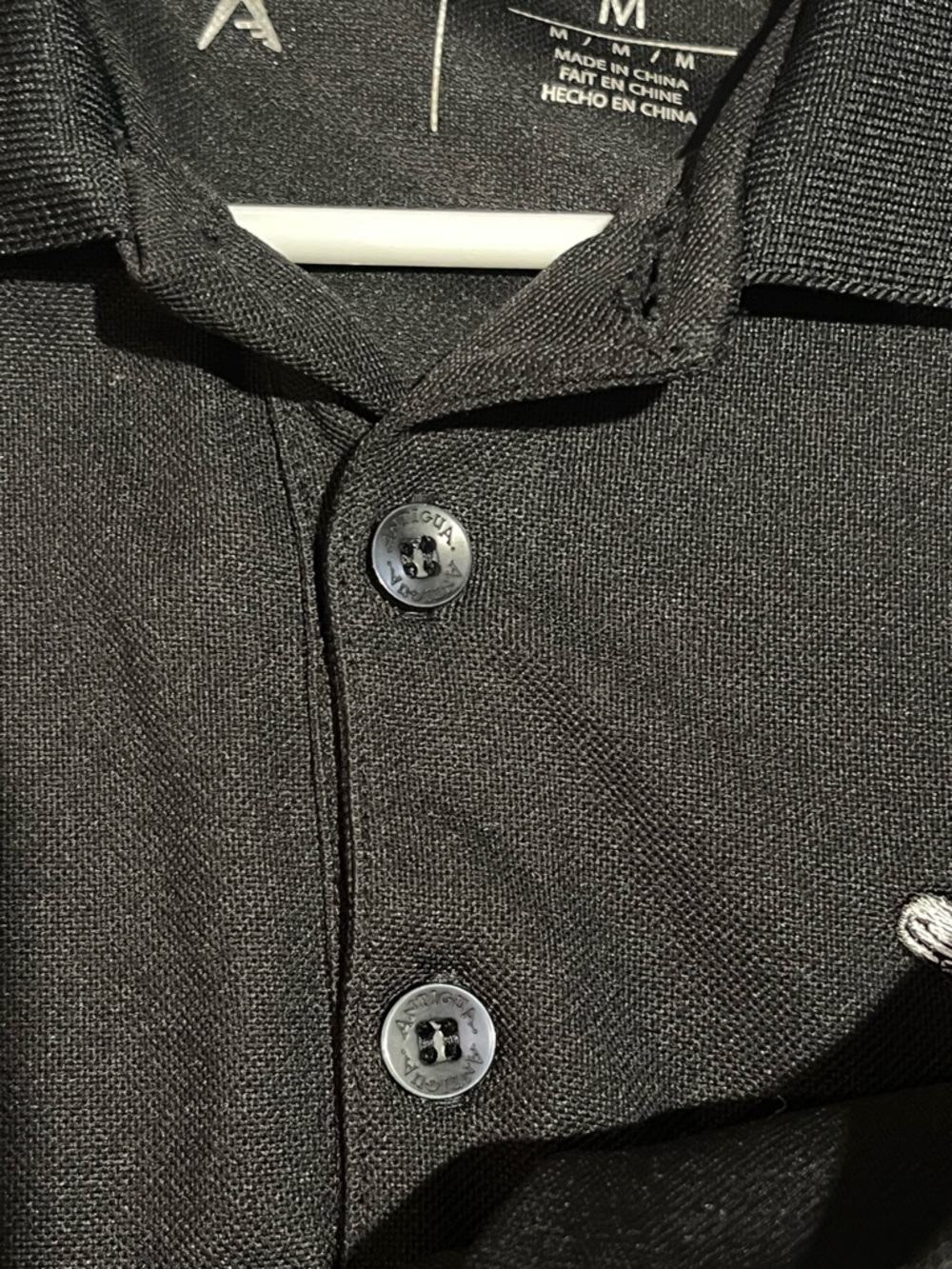 Antigua MLB Men’s Pittsburgh Pirates Black Polyester Polo with Buttons, Size Med - Picture 7 of 7